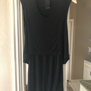 Heather brand black dress with shell overlay